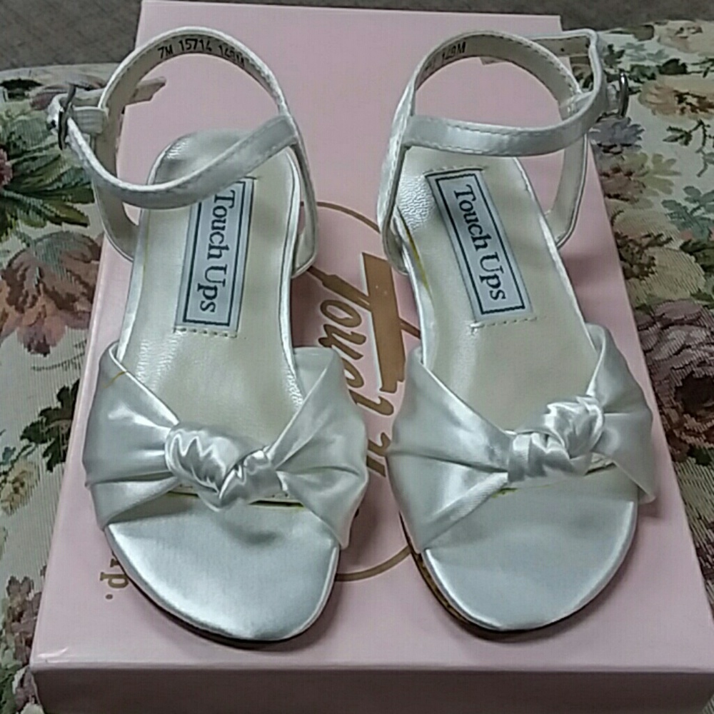 White Flowergirl Shoes
